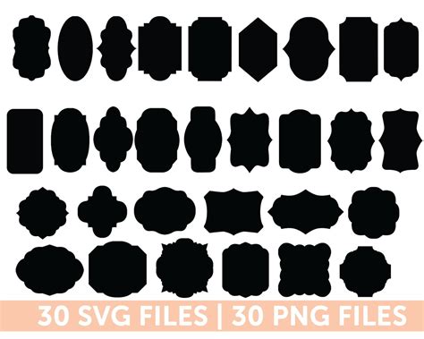 Frame Svg, Tag Shapes Svg, Frame SVG Files for Cricut, Tags Svg, Labels Svg, PNG Files, Frames ...