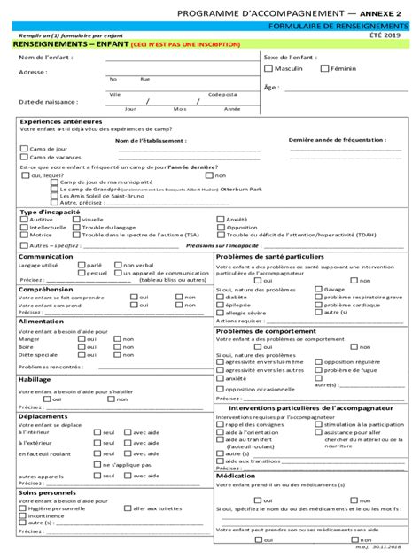 Fillable Online PDF Grille Du Dveloppement De L Enfant 0 18 Ans Et Des