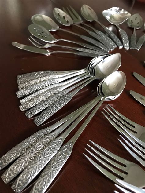 Mid Century Modern Stainless Flatware Set Valinda Stainless Flatware