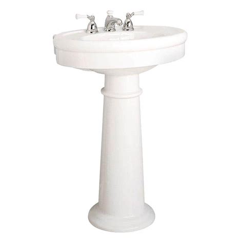 American Standard Standard Collection Pedestal Combo Bathroom Sink In White 0283800020 The