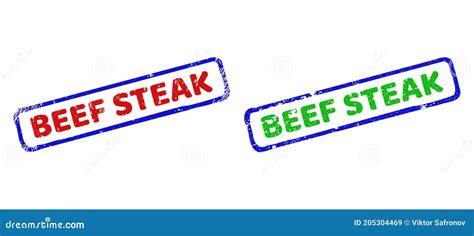 Beef Steak Bicolor Rough Rectangle Watermarks With Grunge Textures