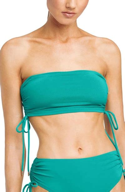 Robin Piccone Aubrey Strapless Bandeau Bikini Top In Iceberg Modesens