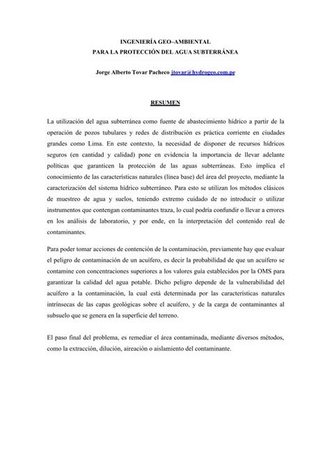 PDF Ingenieria Geo Ambiental para la Protección del Agua Subterránea