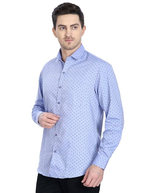 Printed Men Sky Blue Cotton Shirt Casual Wear At Rs 450 In Delhi Id