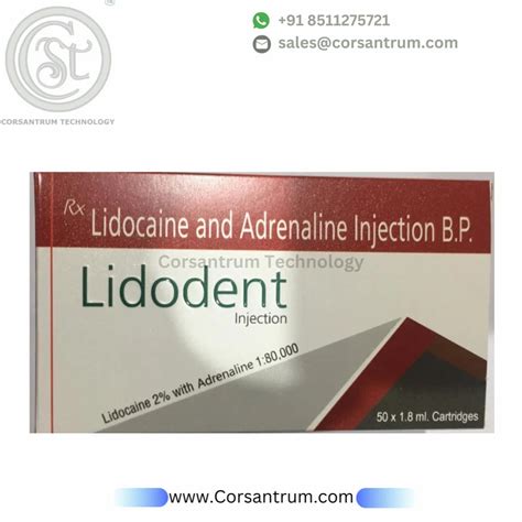 Lidodent Lignocaine Adrenaline Injection Gj Pharmaceuticals Llp