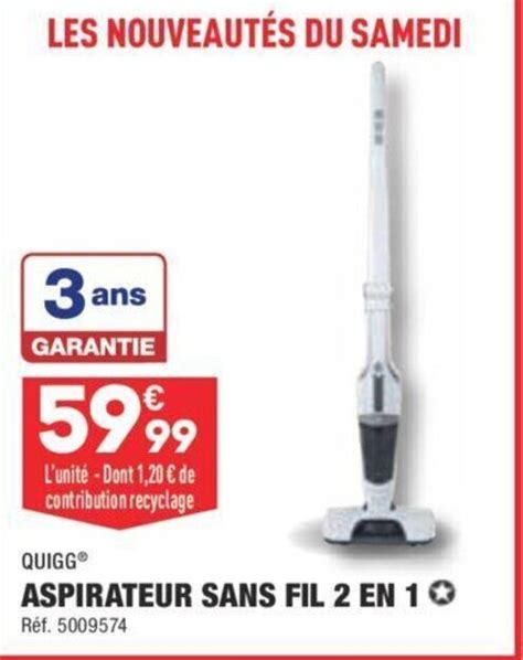 Promo Quigg Aspirateur Sans Fil 2 En 1 Chez ALDI