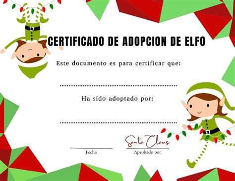 Pin de Isabel Gomez en Elfo Certificado de adopción Carta de