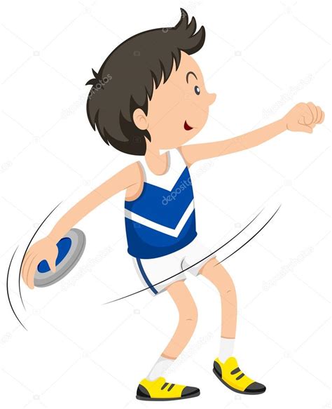 Hombre Atleta Haciendo Disco Lanzando Vector De Stock 112686682 De