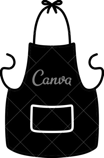 Black Apron Illustration 素材 Canva可画