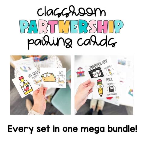 Peanut Butter And Jelly Partner Cards MEGA BUNDLE Classroom Manage