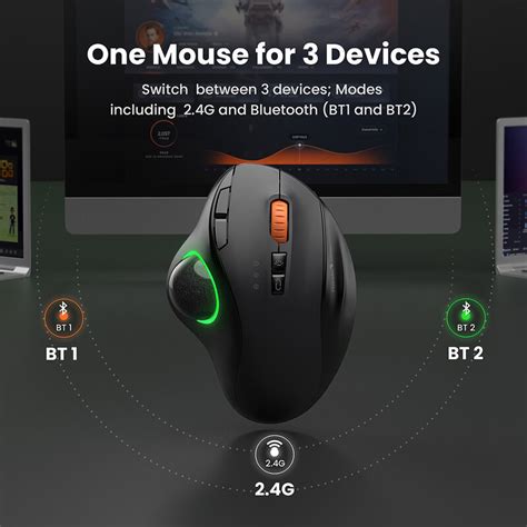 Seenda Wireless Trackball Mouse Rechargeable Ergonomic Mouse Device