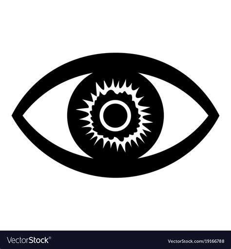 One eye icon simple style Royalty Free Vector Image