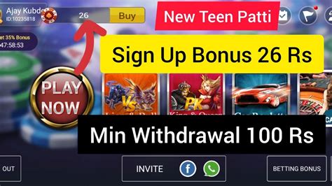 New Teen Patti New Rummy Sign Up Bonus Rs Minimum