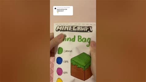 Minecraft Blind Bag Blindbag Diy Papercraft Papersquishy Craft Asmr Minecraft Shorts