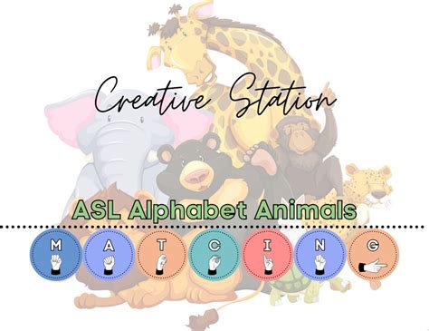 Matching ASL Alphabet Animals - Etsy