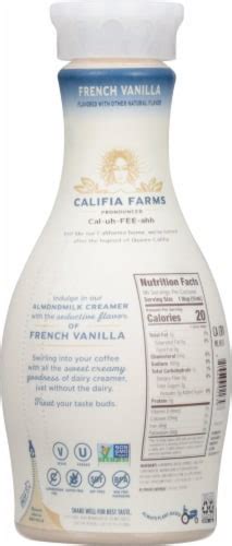 Califia Farms French Vanilla Dairy Free Almondmilk Creamer 48 Fl Oz