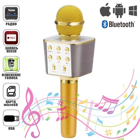 Беспроводной Караоке Микрофон WSTER WS1688 Bluetooth USB Микрофон для ...