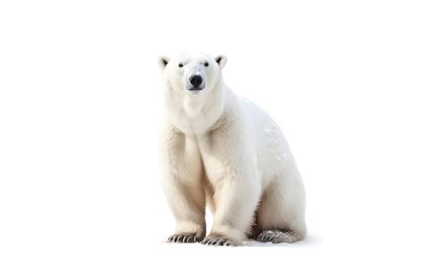 Premium Photo | A white polar bear on white background