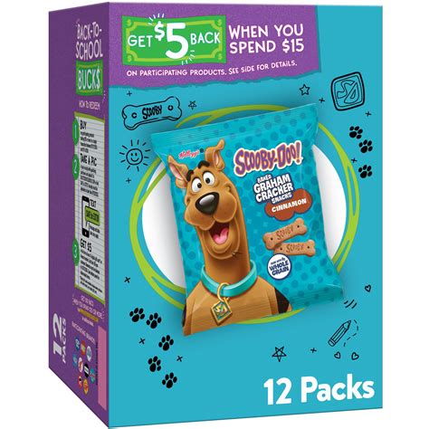 Kelloggs Scooby Doo Honey Baked Graham Cracker Snacks Lunch Box Snacks 11 Oz