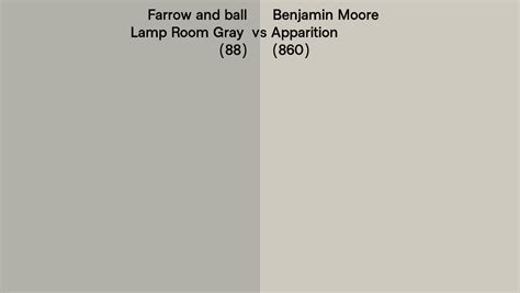 Farrow And Ball Lamp Room Gray 88 Vs Benjamin Moore Apparition 860 Side By Side Comparison