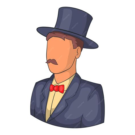 Premium Vector Male Avatar In Suit With Hat Icon In Cartoon Style