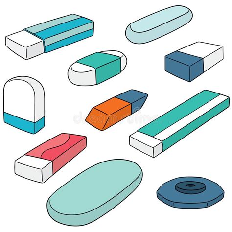 Vector Set Of Eraser Stock Vector Illustration Of Drawn