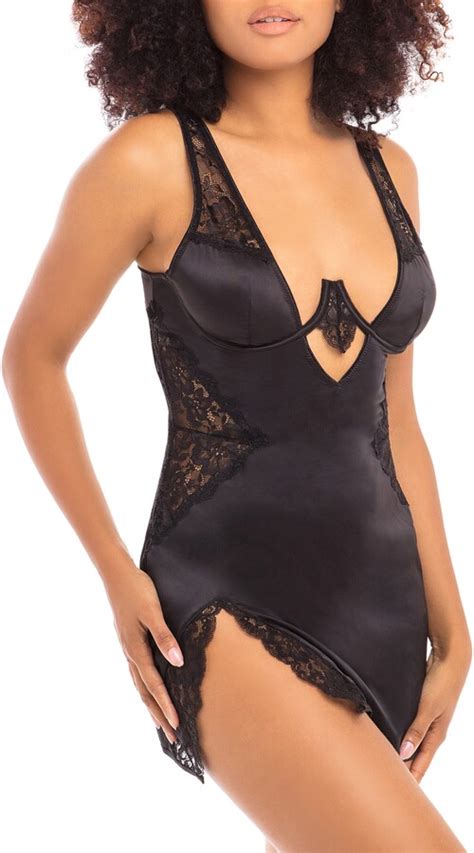 Oh La La Cheri Plunge Neck Underwire Chemise With Lace Inset ShopStyle