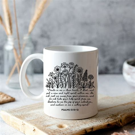 Coffee Mug With Bible Verse Psalms 5110 12 Christian Mug Custom Mug