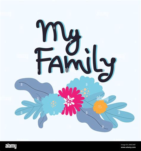 MY FAMILY. VECTOR HAND LETTERING FAMILY TYPOGRAPHY Stock Vector Image