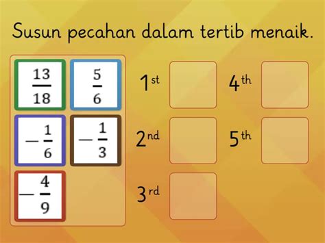 Bab 1 Pecahan Positif Dan Pecahan Negatif Rank Order