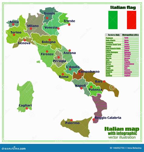 Mappa Delle Regioni Italiane Mappa Vettoriale Italia Immagini | Images ...