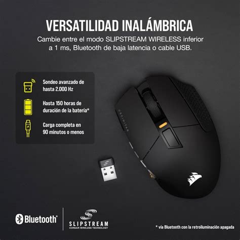 Corsair Scimitar Elite Wireless Mouse Destro Rf Wireless Bluetooth