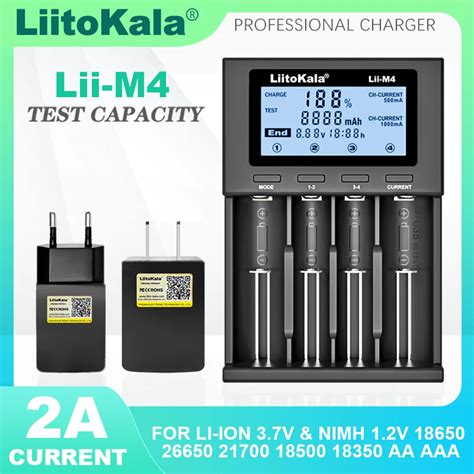 Liitokala Lii M Lcd Display Smart Charger Test Capacity Suitable