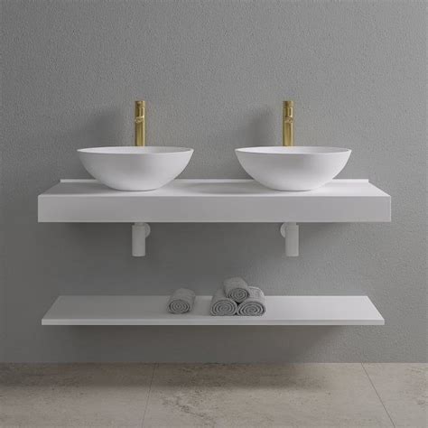 Lusso Stone Wall Hung Slimline Large Countertop Basin Shelf