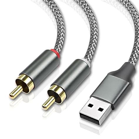 MEIRIYFA USB To 2RCA Audio Cable USB 2 0 To 2RCA Male 2 Phono