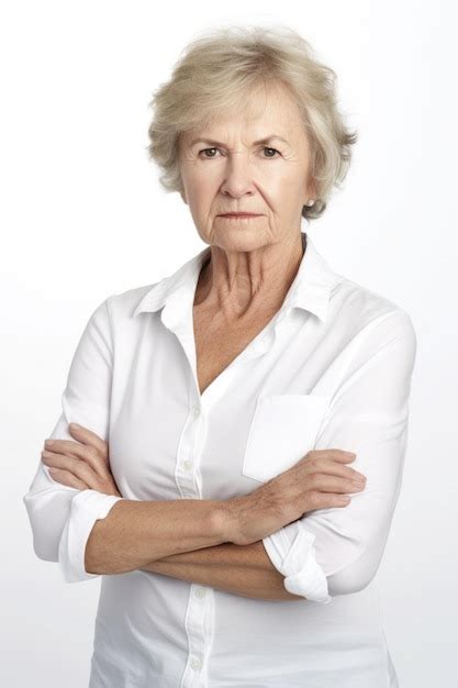 Premium Ai Image Portrait Of A Mature Woman Standing With Her Arms