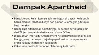 Sejarah Politik Aphartheid Di Afrika Selatan PPT