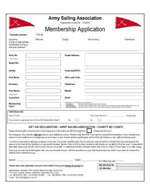 Fillable Online Asa Application Form Army Sailing Association Fax