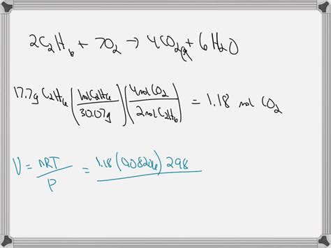 SOLVED The Combustion Reaction Of Ethane Gas C2H6 G Molar Mass 30