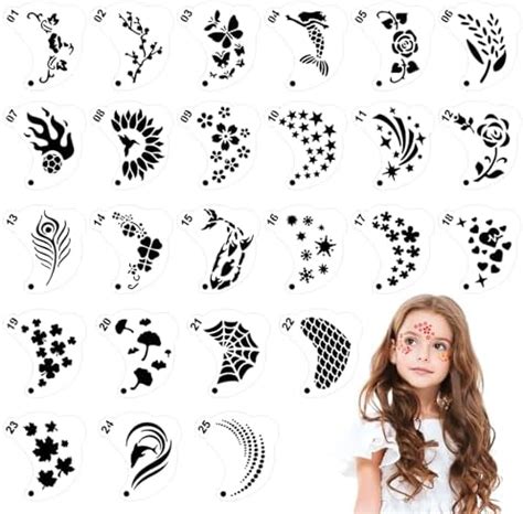 Srizian Pieces Face Paint Stencils Reusable Face Paint Templates