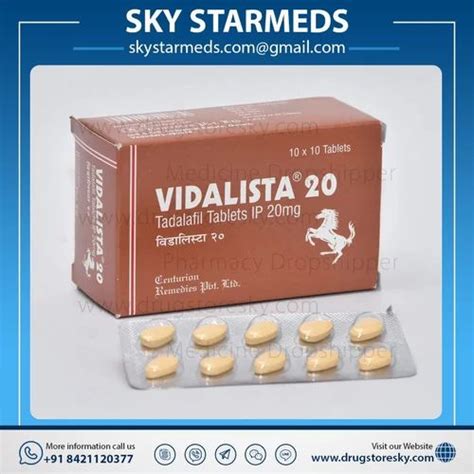 Vidalista 20mg Tadalafil Tablets At 399 Stripe Tadalafil Tablets In