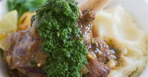 Citrus Braised Lamb Shanks With Green Harissa Punchfork