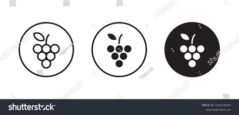 Grape Icon Food Fruits Bunches Grapes Stock Vector Royalty Free