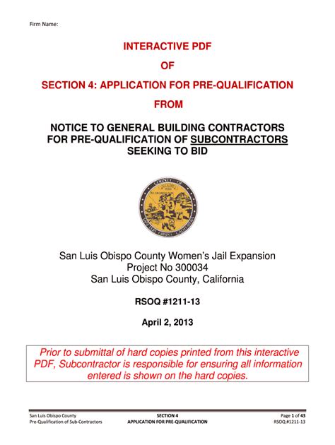 Fillable Online Slocounty Ca Notice To General Building Contractors