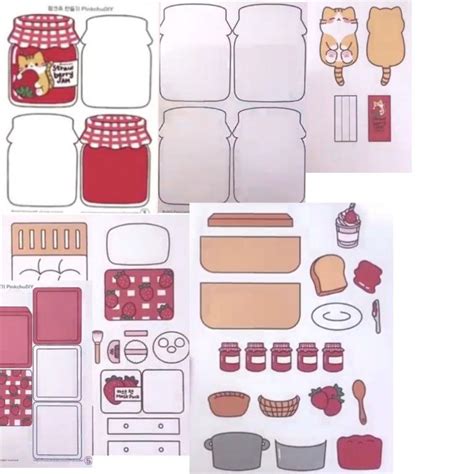 The Paper Doll Is Made To Look Like It Has Food On It And Jars In Them