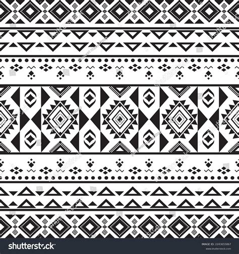 Aztec Ethnic Pattern White Black Design Stock Vector (Royalty Free ...