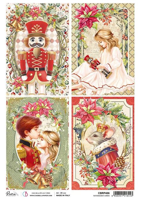 Ciao Bella A4 Rice Paper Nutcracker Cards CBRP486 Joggles