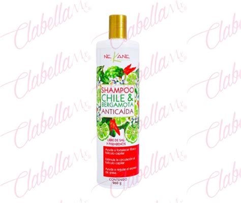 Shampoo Nekane con chile y bergamota anticaída de cabello libre de