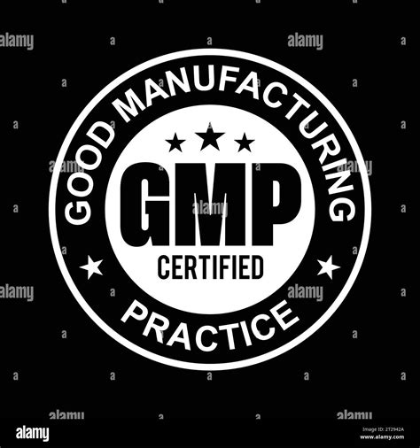 Gmp Good Manufacturing Practice Certified Round Stamp Logo Vector Stock