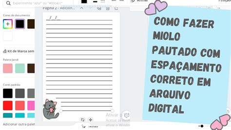 Como Fazer Miolo Pautado De Caderno Ou Agenda Espa Amento Correto